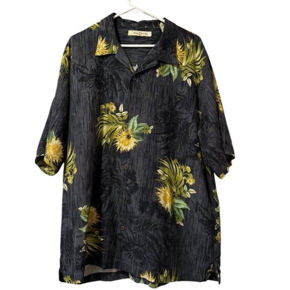Tommy‎ Bahama Shirt Men's XL Hawaiian Floral Button Up Silk Hawaiian Tropical - Picture 1 of 14